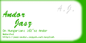 andor jasz business card